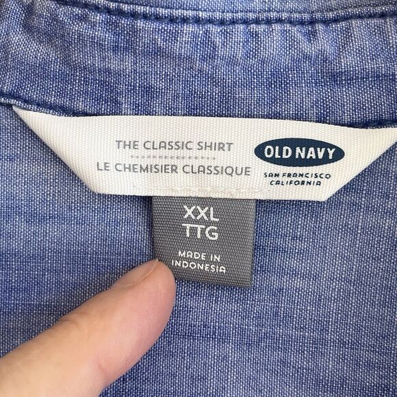 Old Navy Womens The Classic Shirt Size XXL Tencel Lyocell Chambray Button Up - Picture 9 of 11